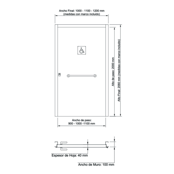 PUERTA BAÑOS DISCAPACITADOS - Metalúrgica Antonio